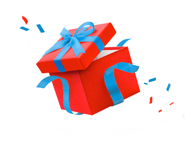 Cadeau rouge à moitié ouvert